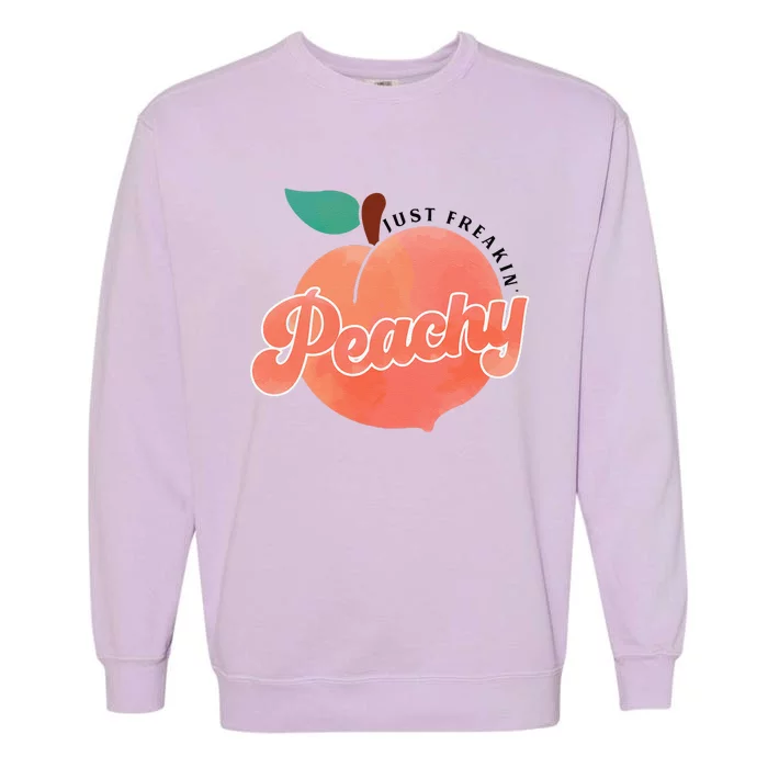 Just Freakin' Peachy Hippie Summer Apparel Tee Gift Garment-Dyed Sweatshirt