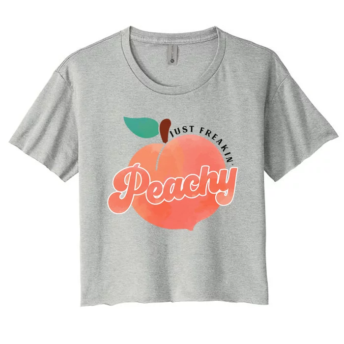 Just Freakin' Peachy Hippie Summer Apparel Tee Gift Women's Crop Top Tee