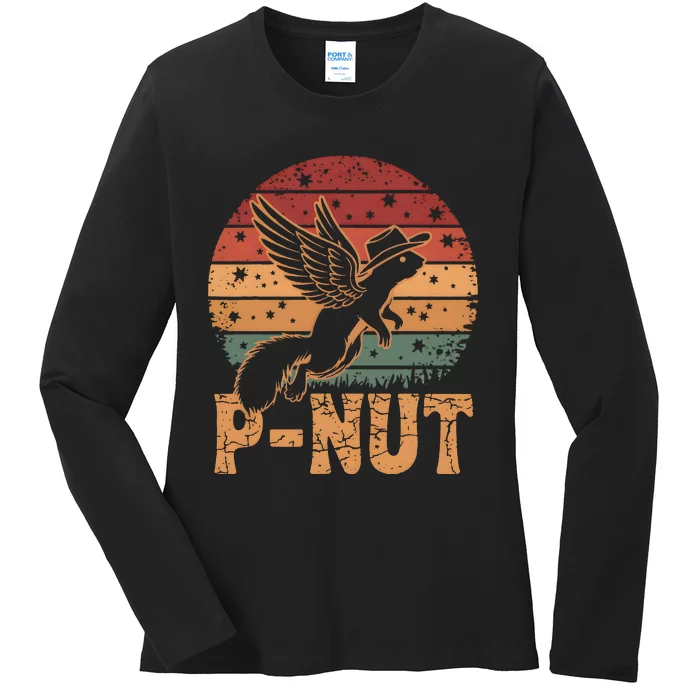 Justice For Peanut P’Nut Pnut Squirrel Lover Ladies Long Sleeve Shirt