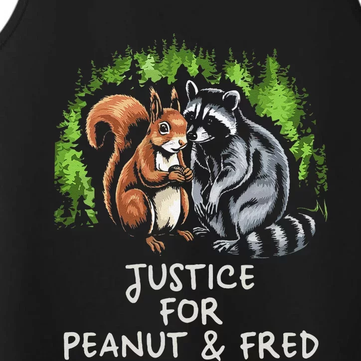 Justice For Peanut The Squirrel And Fred The Raccoon Performance Tank