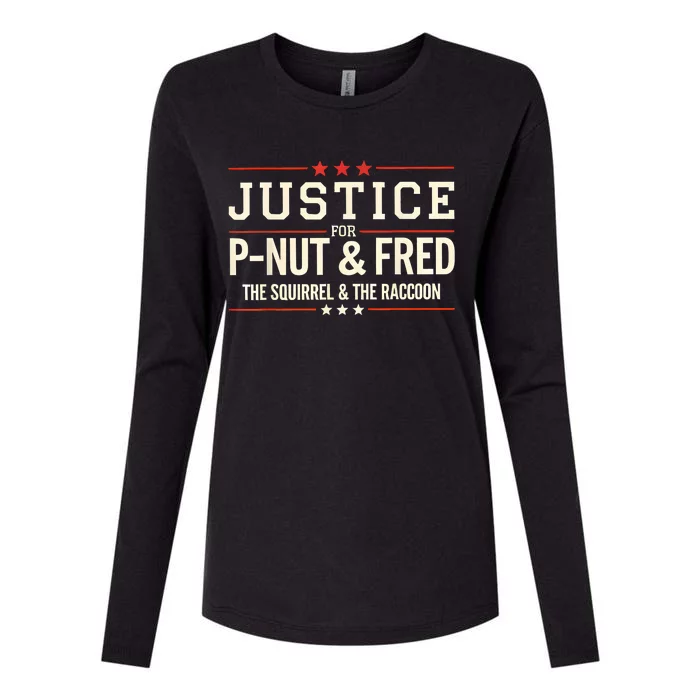 Justice For Pnut And Fred The Squirrel Peanut Justice Womens Cotton Relaxed Long Sleeve T-Shirt