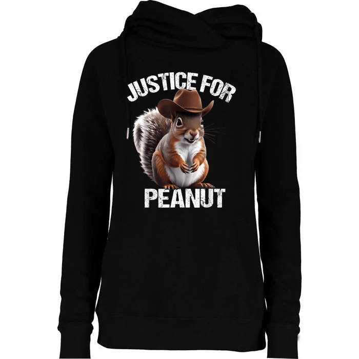 Justice For Peanut The Squirrel Peanut Squirrel Womens Funnel Neck Pullover Hood