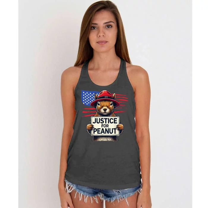 Justice For Peanut The Squirrel Women's Knotted Racerback Tank