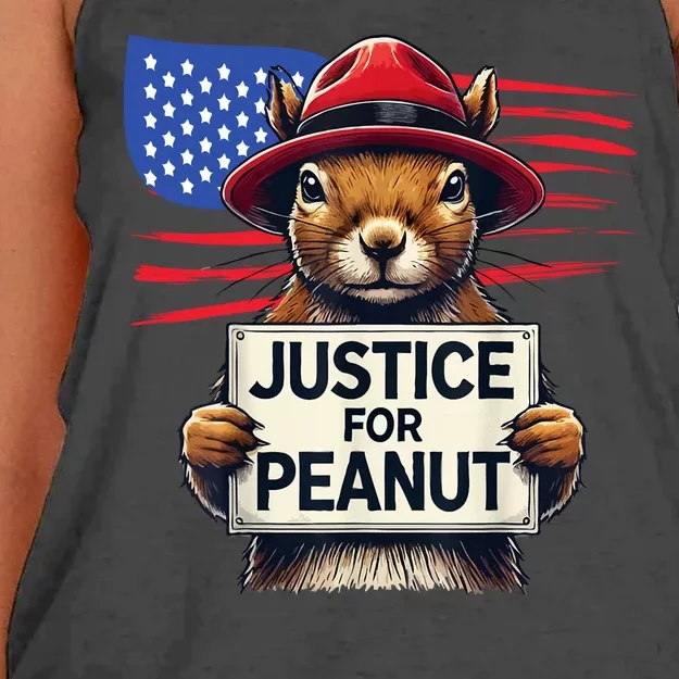 Justice For Peanut The Squirrel Women's Knotted Racerback Tank