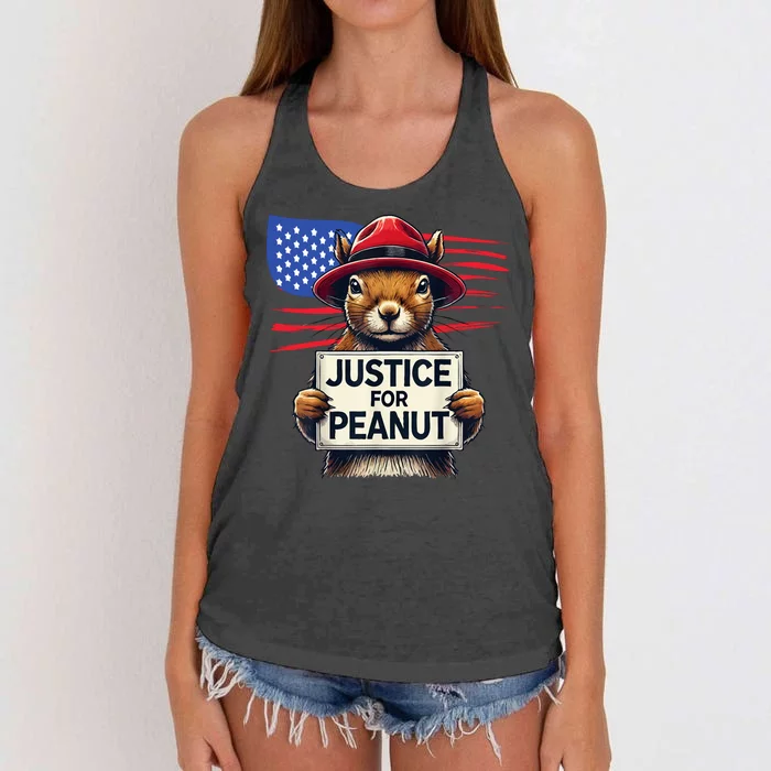 Justice For Peanut The Squirrel Women's Knotted Racerback Tank