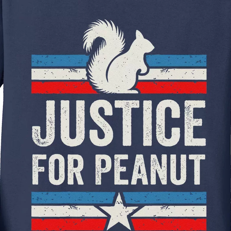 Justice For Peanut The Squirrels Kids Long Sleeve Shirt