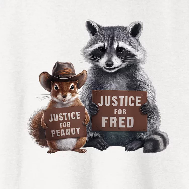 Justice For Peanut The Squirrel Justice For Fred The Raccoon Women's Crop Top Tee