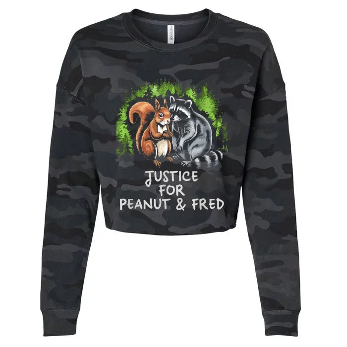 Justice For Peanut The Squirrel And Fred The Raccoon Cropped Pullover Crew