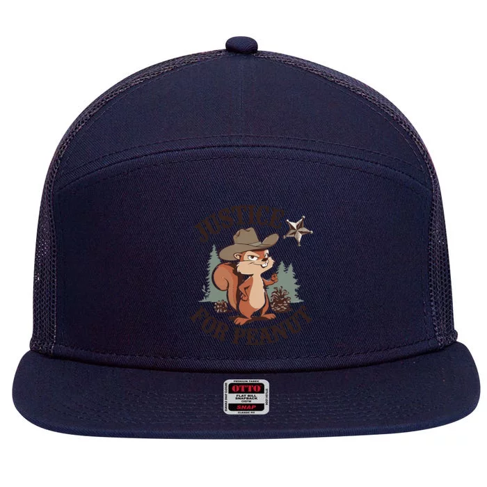 Justice For Peanut The Squirrel Peanut Squirrel 7 Panel Mesh Trucker Snapback Hat