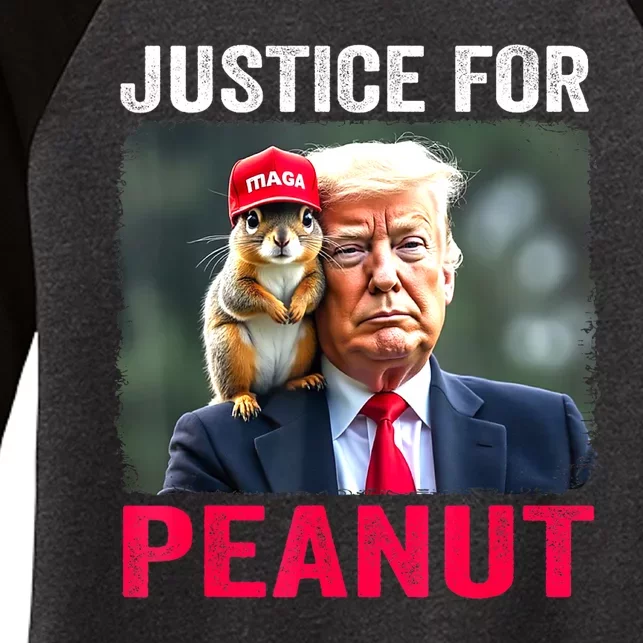 Justice For Peanut The Squirrel Trump 2024 Gift Women's Tri-Blend 3/4-Sleeve Raglan Shirt