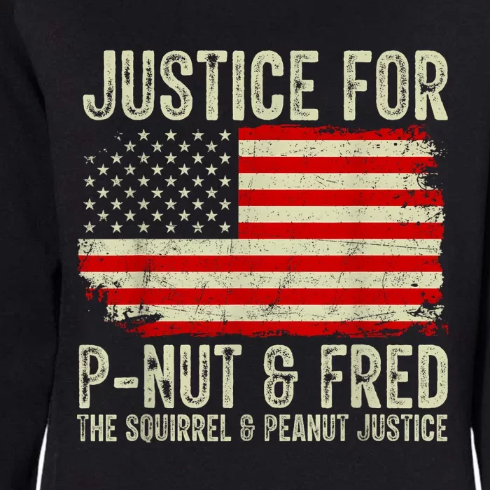 Justice For Pnut And Fred The Squirrel And Peanut Justice Womens California Wash Sweatshirt