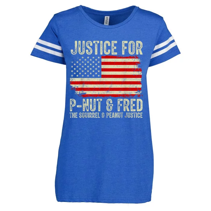 Justice For Pnut And Fred The Squirrel And Peanut Justice Enza Ladies Jersey Football T-Shirt