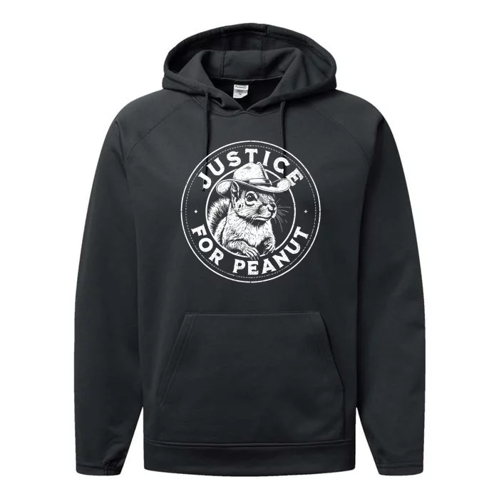 Justice For Peanut The Squirrel P’Nut Pnut Peanut Squirrel Gift Performance Fleece Hoodie