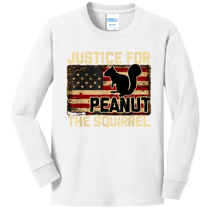 Justice For Peanut The Squirrel Peanut Squirrel Kids Long Sleeve Shirt