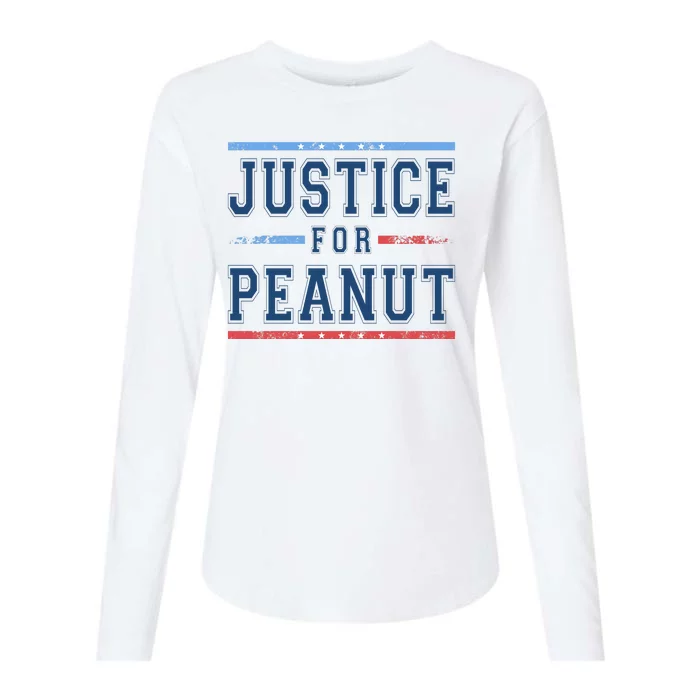 Justice For Peanut The Squirrel Usa Flag Womens Cotton Relaxed Long Sleeve T-Shirt