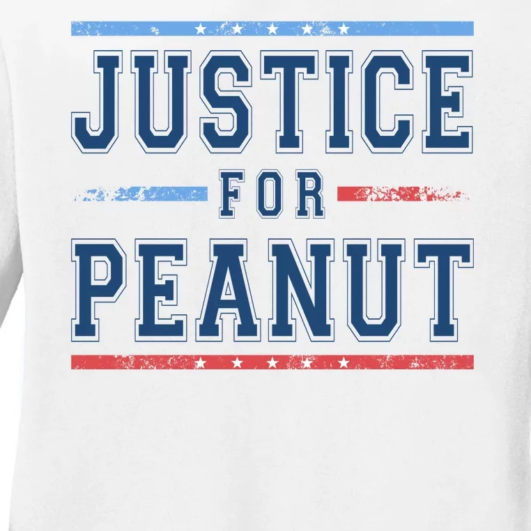 Justice For Peanut The Squirrel Usa Flag Ladies Long Sleeve Shirt