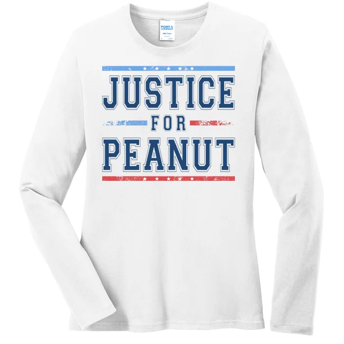 Justice For Peanut The Squirrel Usa Flag Ladies Long Sleeve Shirt