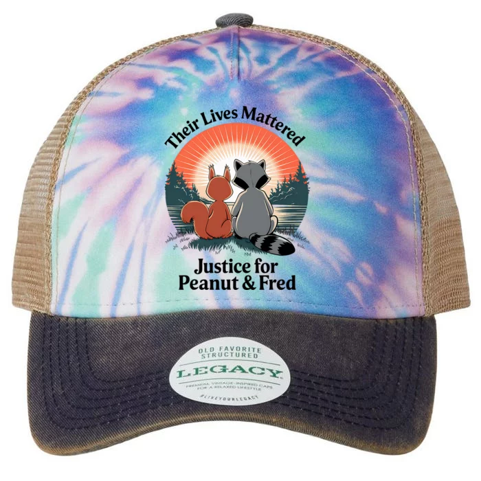 Justice For Peanut The Squirrel Justice For Fred The Raccoon Trending Design Legacy Tie Dye Trucker Hat