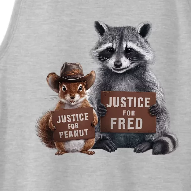 Justice For Peanut The Squirrel Justice For Fred The Raccoon Ladies Tri-Blend Wicking Tank