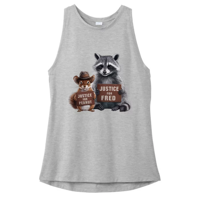 Justice For Peanut The Squirrel Justice For Fred The Raccoon Ladies Tri-Blend Wicking Tank