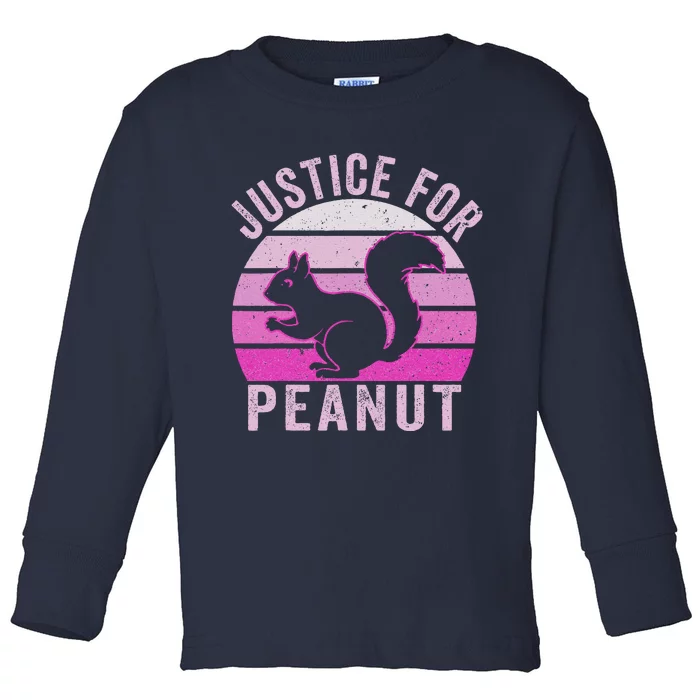 Justice For Peanut The Squirrel P誰Ut Pnut Peanut Squirrel Toddler Long Sleeve Shirt