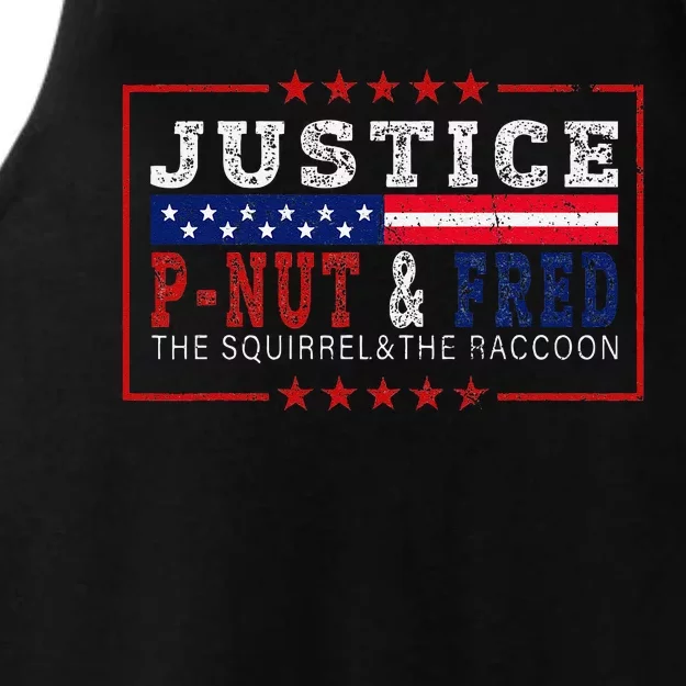 Justice For Pnut And Fred The Squirrel And Peanut Justice Ladies Tri-Blend Wicking Tank