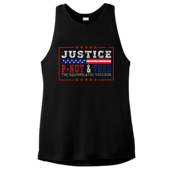 Justice For Pnut And Fred The Squirrel And Peanut Justice Ladies Tri-Blend Wicking Tank