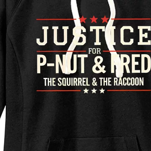 Justice For Pnut And Fred The Squirrel Peanut Justice Women's Fleece Hoodie