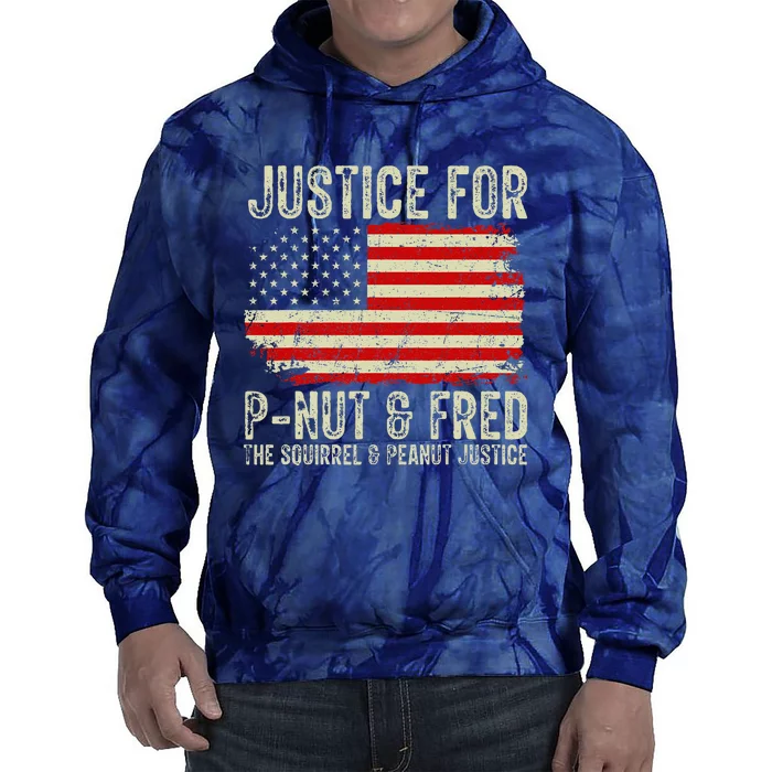 Justice For Pnut And Fred The Squirrel And Peanut Justice Tie Dye Hoodie