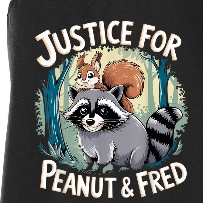 Justice For Peanut The Squirrel And Fred The Raccoon Women's Racerback Tank