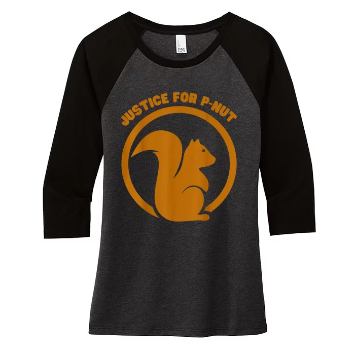 Justice For Peanut P’Nut Pnut Squirrel Lover Women's Tri-Blend 3/4-Sleeve Raglan Shirt