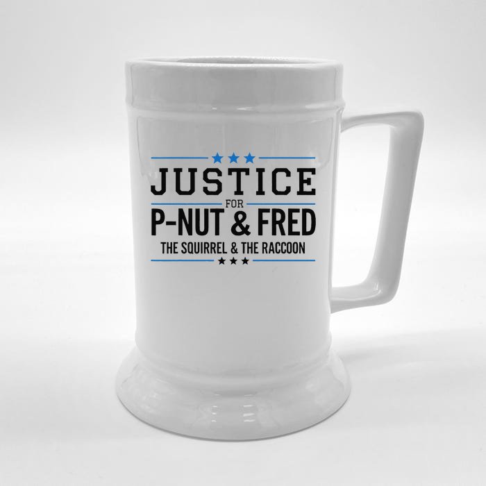 Justice For Pnut & Fred The Squirrel And The Raccoon Front & Back Beer Stein