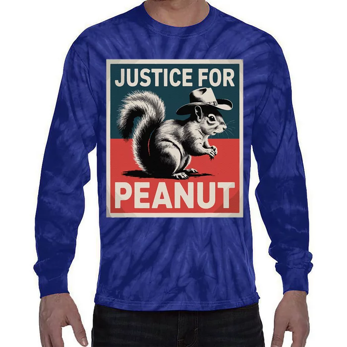 Justice For Peanut The Squirrel Wanted Tie-Dye Long Sleeve Shirt