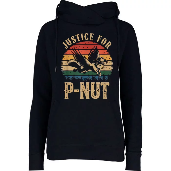 Justice For Peanut P’Nut Pnut Squirrel Lover Womens Funnel Neck Pullover Hood