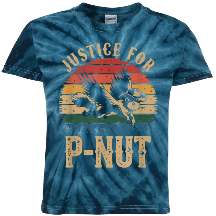 Justice For Peanut P’Nut Pnut Squirrel Lover Kids Tie-Dye T-Shirt