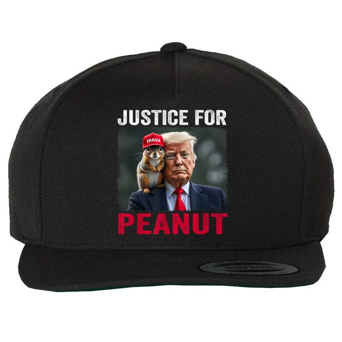 Justice For Peanut The Squirrel Wanted Wool Snapback Cap