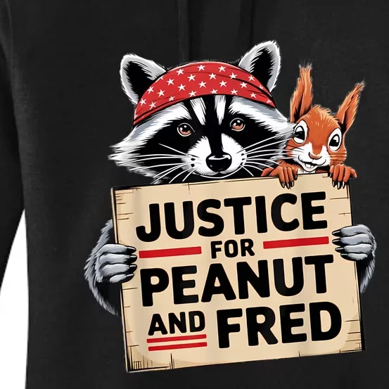 Justice For Peanut The Squirrel And Fred The Raccon Women's Pullover Hoodie