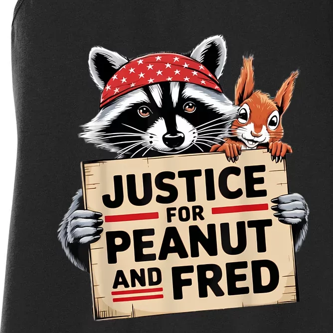 Justice For Peanut The Squirrel And Fred The Raccon Women's Racerback Tank