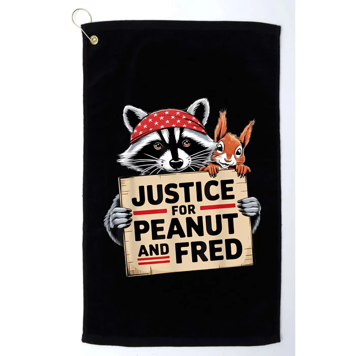 Justice For Peanut The Squirrel And Fred The Raccon Platinum Collection Golf Towel