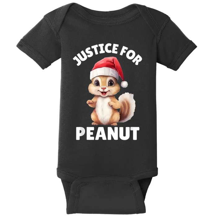 Justice For Peanut The Squirrel Funny Baby Bodysuit