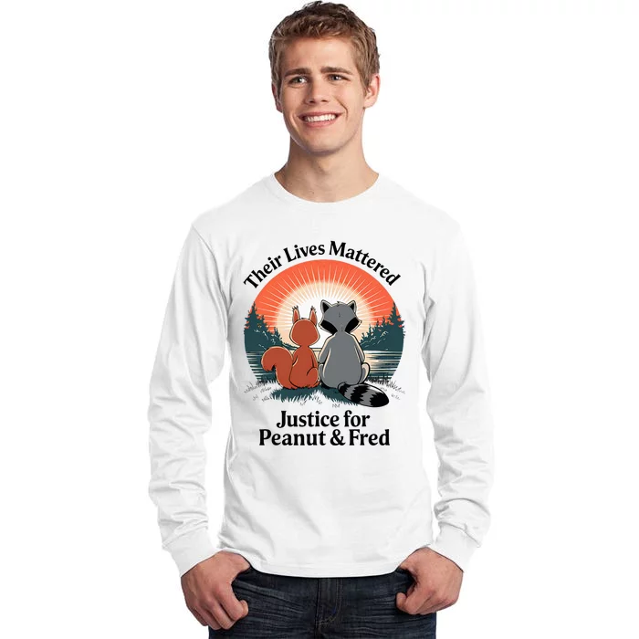 Justice For Peanut The Squirrel Justice For Fred The Raccoon Tall Long Sleeve T-Shirt