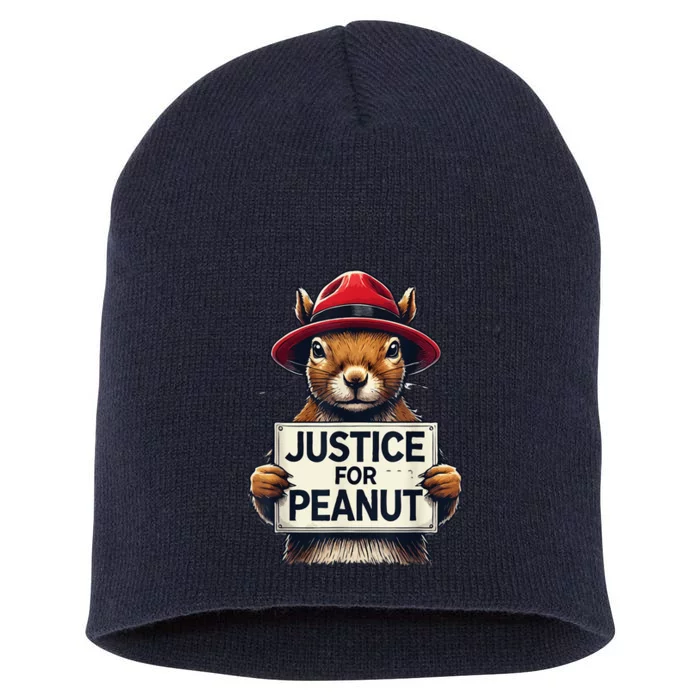 Justice For Peanut The Squirrel Wanted Short Acrylic Beanie