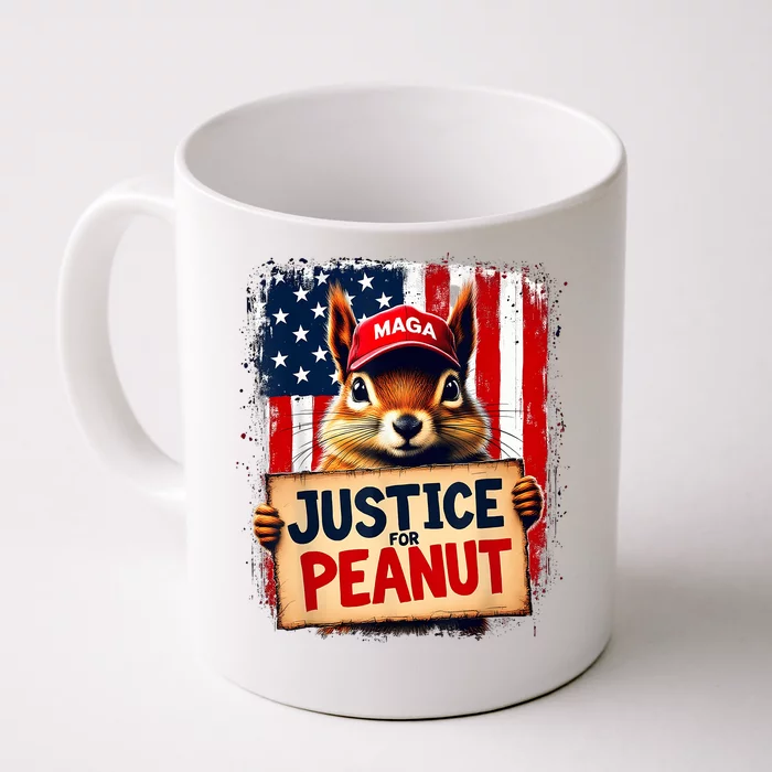 Justice For Peanut The Squirrel Peanut Squirrel Maga Front & Back Coffee Mug