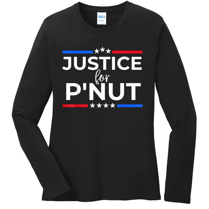 Justice For PNut Peanut Squirrel Lovers Ladies Long Sleeve Shirt