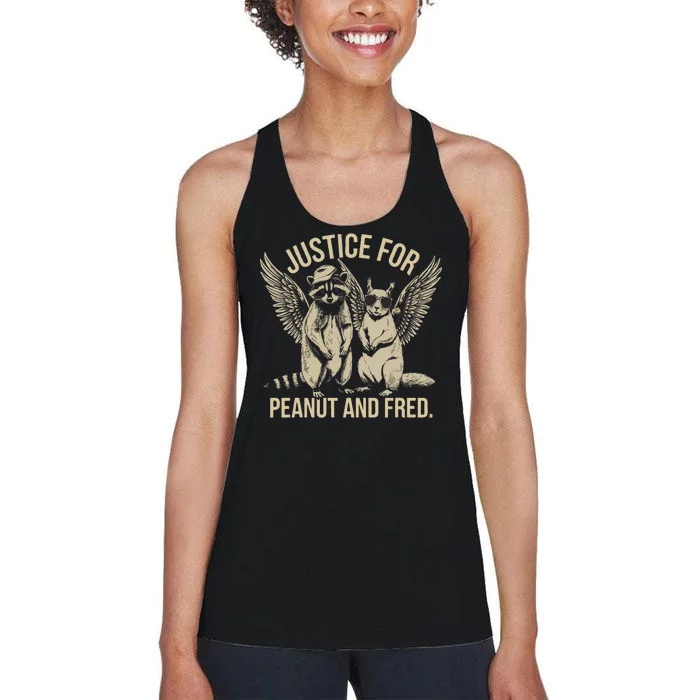 Justice For Peanut And Fred Peanut Squirrel Fred Raccoon Women's Racerback Tank