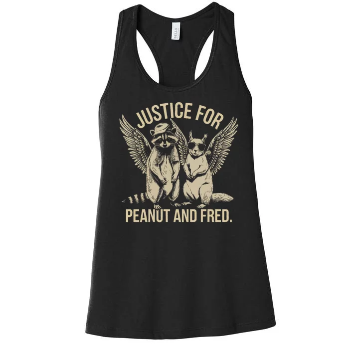 Justice For Peanut And Fred Peanut Squirrel Fred Raccoon Women's Racerback Tank