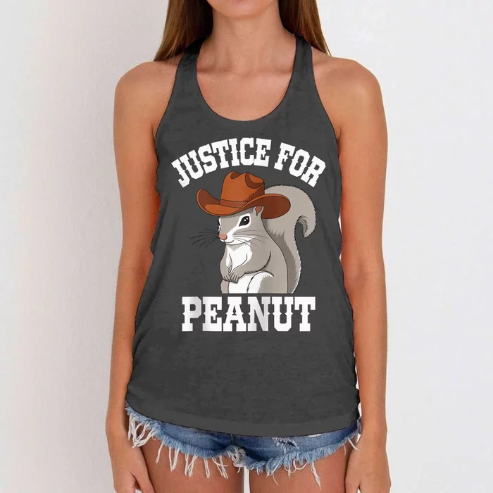 Justice For Peanut The Squirrel 2024 Women's Knotted Racerback Tank