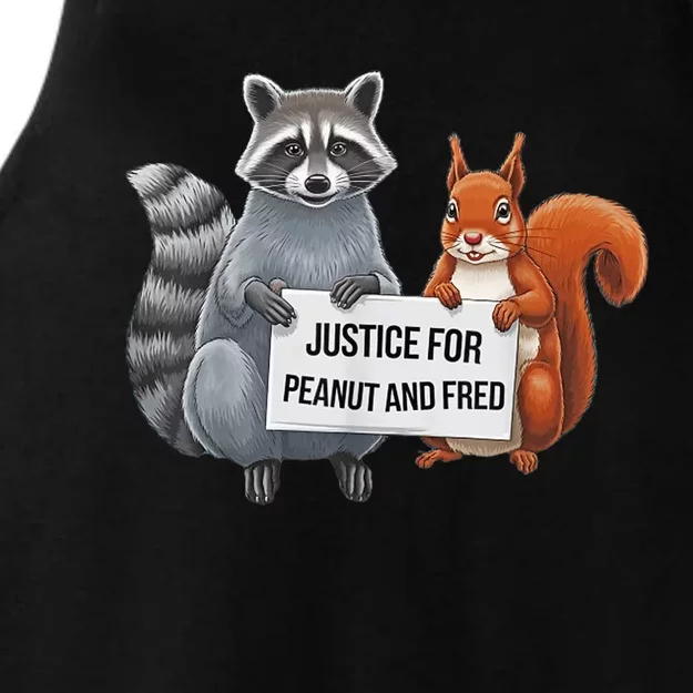 Justice For Peanut The Squirrel And Fred The Raccon Ladies Tri-Blend Wicking Tank