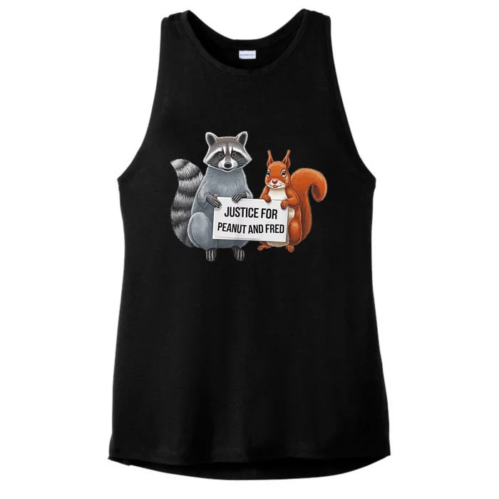 Justice For Peanut The Squirrel And Fred The Raccon Ladies Tri-Blend Wicking Tank