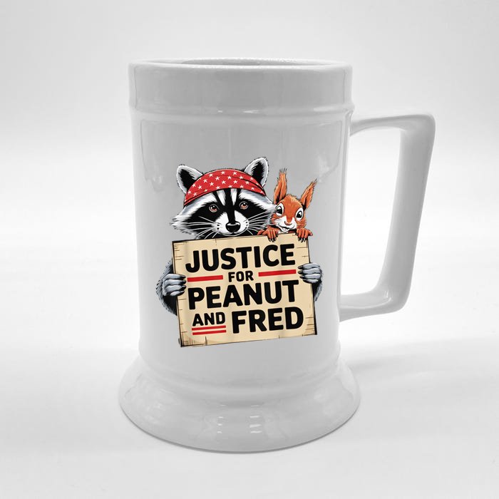 Justice For Peanut The Squirrel And Fred The Raccon Front & Back Beer Stein